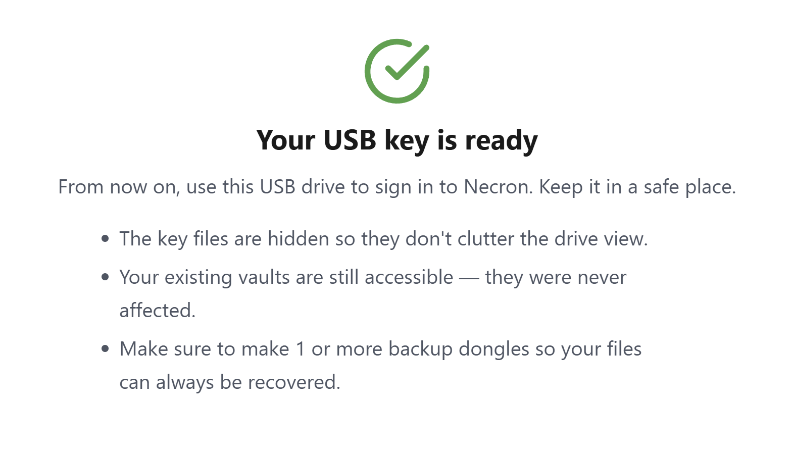 Key Drive setup wizard — complete